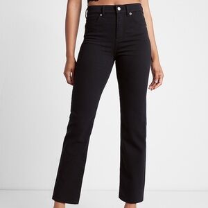 Never Worn Expresss Black High Waisted Straight Ankle Jeans